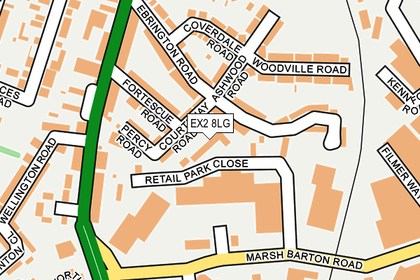EX2 8LG map - OS OpenMap – Local (Ordnance Survey)