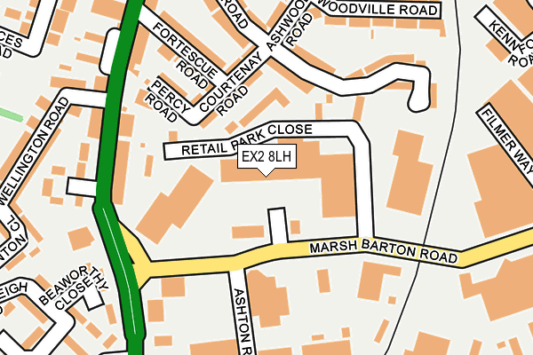 EX2 8LH map - OS OpenMap – Local (Ordnance Survey)