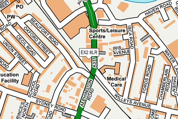 EX2 8LR map - OS OpenMap – Local (Ordnance Survey)