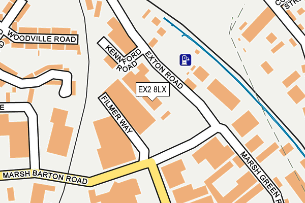 EX2 8LX map - OS OpenMap – Local (Ordnance Survey)