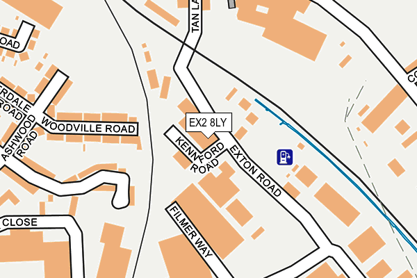 EX2 8LY map - OS OpenMap – Local (Ordnance Survey)