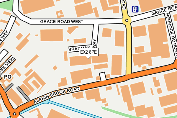 EX2 8PE map - OS OpenMap – Local (Ordnance Survey)