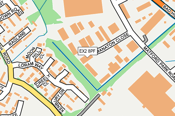 EX2 8PF map - OS OpenMap – Local (Ordnance Survey)