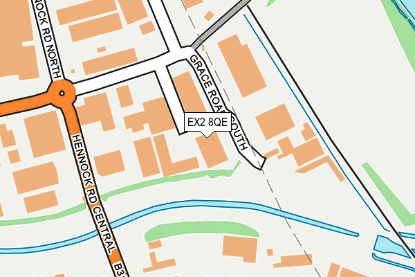EX2 8QE map - OS OpenMap – Local (Ordnance Survey)