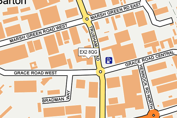 EX2 8QG map - OS OpenMap – Local (Ordnance Survey)