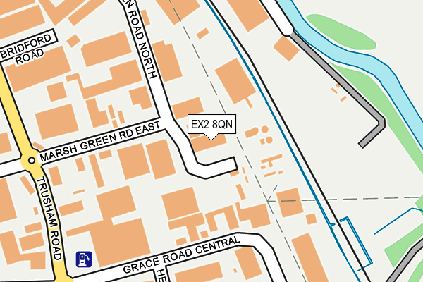 EX2 8QN map - OS OpenMap – Local (Ordnance Survey)