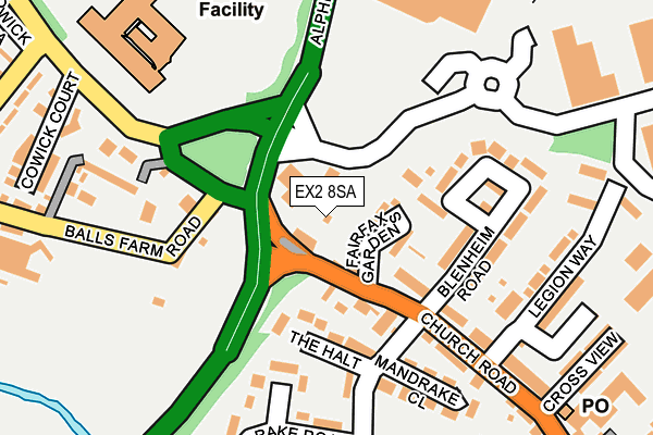 EX2 8SA map - OS OpenMap – Local (Ordnance Survey)