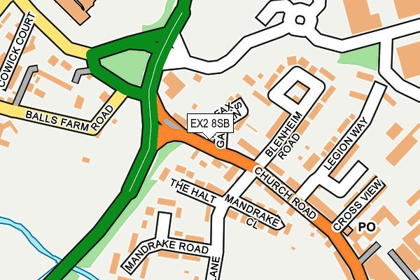 EX2 8SB map - OS OpenMap – Local (Ordnance Survey)