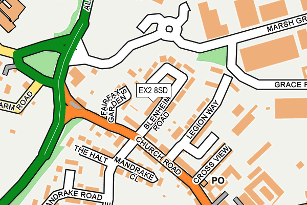 EX2 8SD map - OS OpenMap – Local (Ordnance Survey)