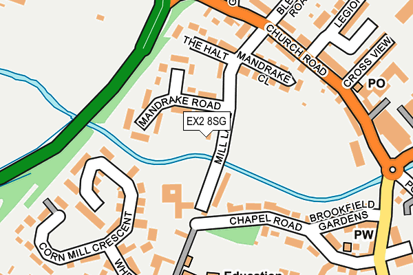 EX2 8SG map - OS OpenMap – Local (Ordnance Survey)
