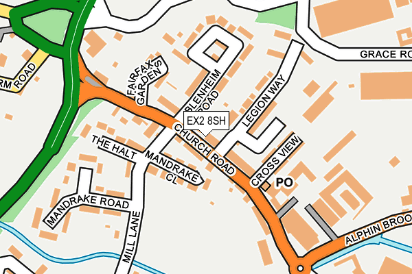 EX2 8SH map - OS OpenMap – Local (Ordnance Survey)