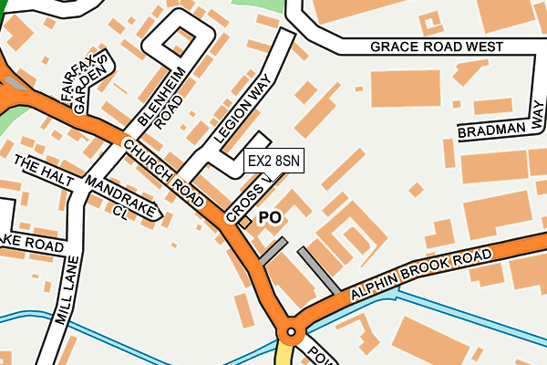 EX2 8SN map - OS OpenMap – Local (Ordnance Survey)