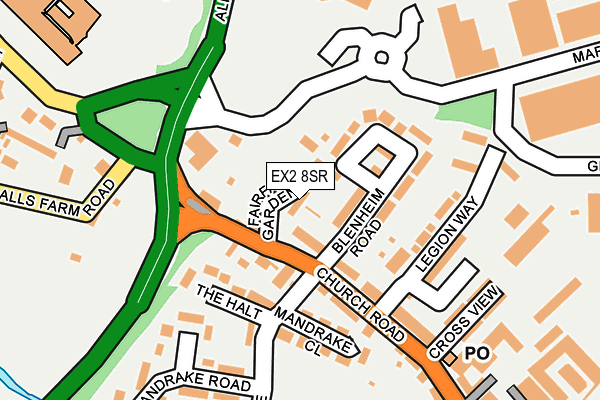 EX2 8SR map - OS OpenMap – Local (Ordnance Survey)