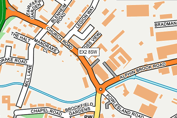 EX2 8SW map - OS OpenMap – Local (Ordnance Survey)