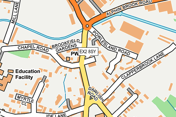 EX2 8SY map - OS OpenMap – Local (Ordnance Survey)