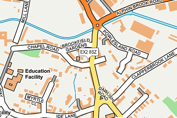 EX2 8SZ map - OS OpenMap – Local (Ordnance Survey)