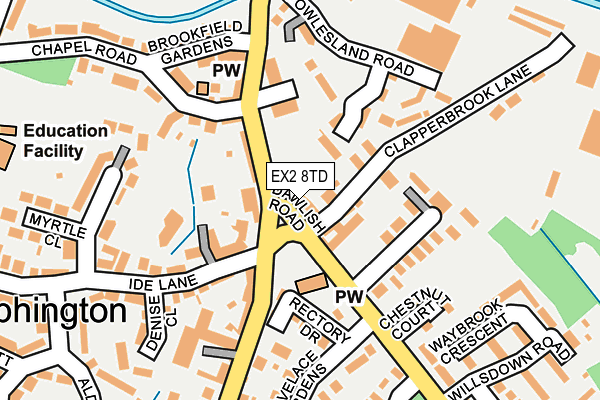 EX2 8TD map - OS OpenMap – Local (Ordnance Survey)