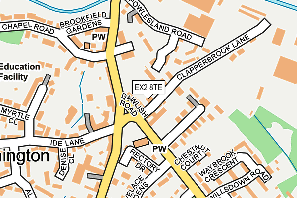 EX2 8TE map - OS OpenMap – Local (Ordnance Survey)