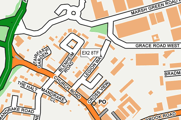 EX2 8TF map - OS OpenMap – Local (Ordnance Survey)