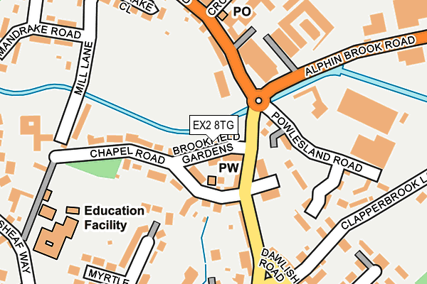 EX2 8TG map - OS OpenMap – Local (Ordnance Survey)