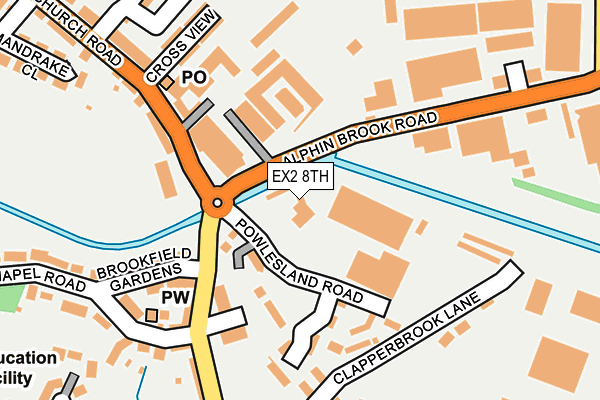 EX2 8TH map - OS OpenMap – Local (Ordnance Survey)
