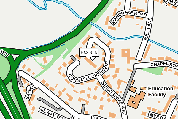 EX2 8TN map - OS OpenMap – Local (Ordnance Survey)