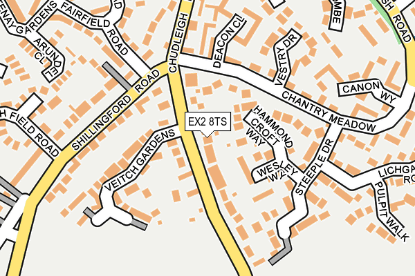 EX2 8TS map - OS OpenMap – Local (Ordnance Survey)