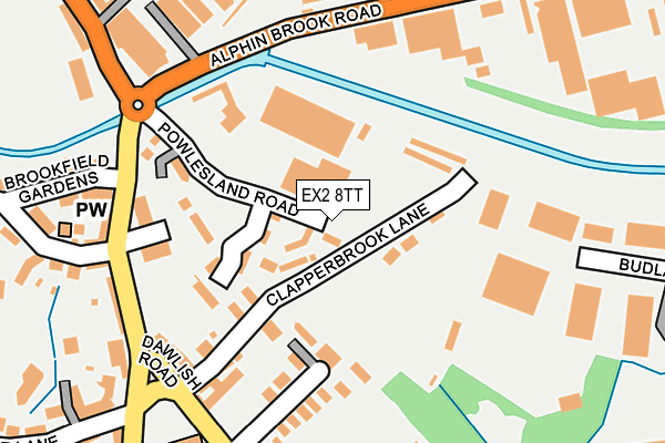 EX2 8TT map - OS OpenMap – Local (Ordnance Survey)