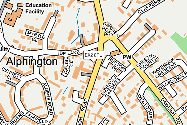 EX2 8TU map - OS OpenMap – Local (Ordnance Survey)