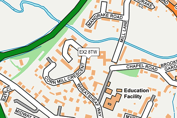 EX2 8TW map - OS OpenMap – Local (Ordnance Survey)