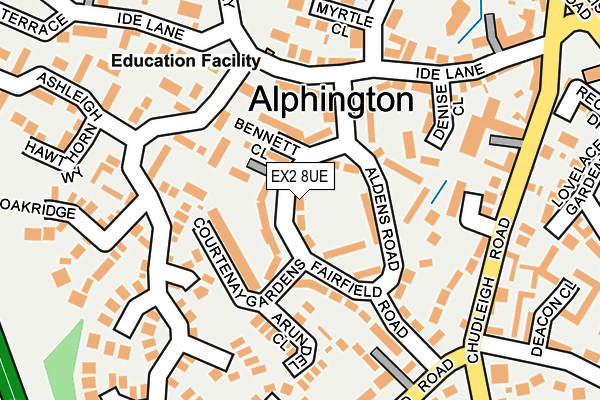 EX2 8UE map - OS OpenMap – Local (Ordnance Survey)