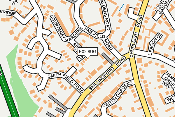EX2 8UG map - OS OpenMap – Local (Ordnance Survey)