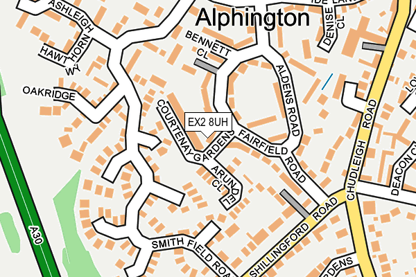 EX2 8UH map - OS OpenMap – Local (Ordnance Survey)