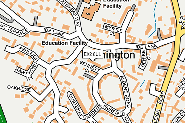 EX2 8UL map - OS OpenMap – Local (Ordnance Survey)