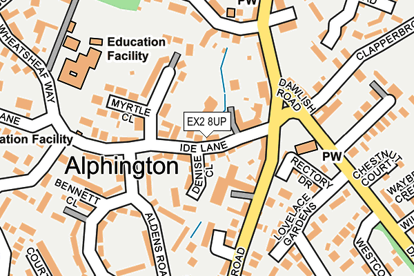 EX2 8UP map - OS OpenMap – Local (Ordnance Survey)