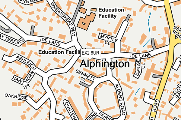 EX2 8UR map - OS OpenMap – Local (Ordnance Survey)