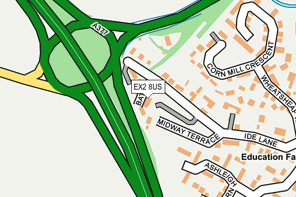 EX2 8US map - OS OpenMap – Local (Ordnance Survey)