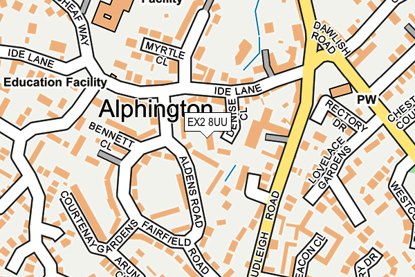 EX2 8UU map - OS OpenMap – Local (Ordnance Survey)