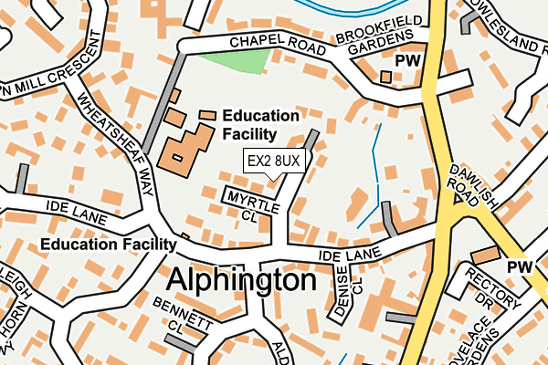 EX2 8UX map - OS OpenMap – Local (Ordnance Survey)