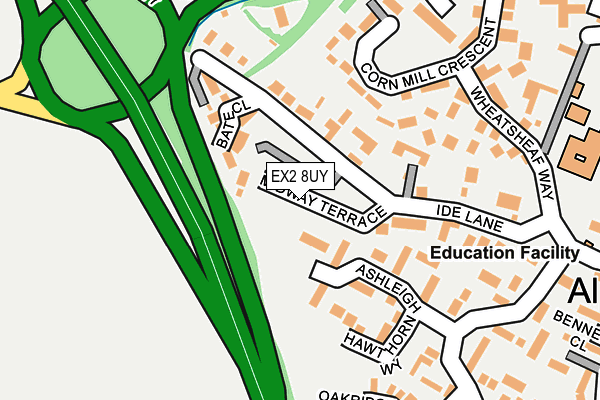 EX2 8UY map - OS OpenMap – Local (Ordnance Survey)