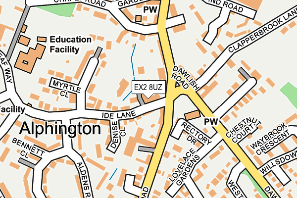 EX2 8UZ map - OS OpenMap – Local (Ordnance Survey)