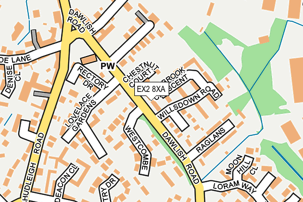 EX2 8XA map - OS OpenMap – Local (Ordnance Survey)