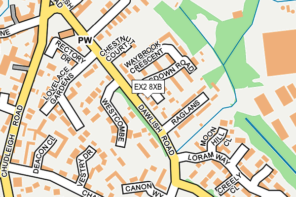 EX2 8XB map - OS OpenMap – Local (Ordnance Survey)