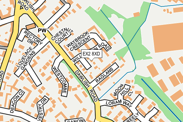 EX2 8XD map - OS OpenMap – Local (Ordnance Survey)