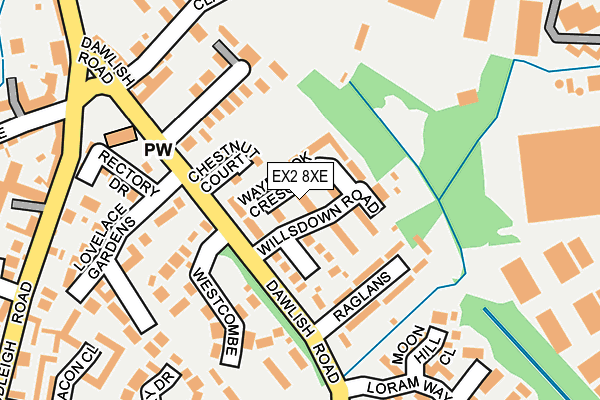 EX2 8XE map - OS OpenMap – Local (Ordnance Survey)