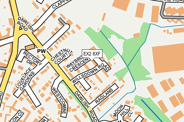 EX2 8XF map - OS OpenMap – Local (Ordnance Survey)