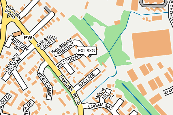 EX2 8XG map - OS OpenMap – Local (Ordnance Survey)