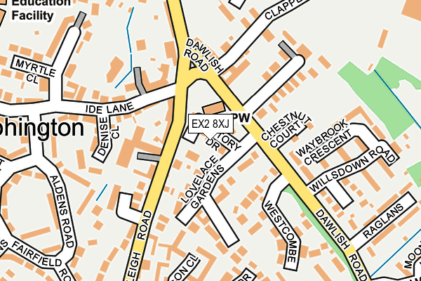 EX2 8XJ map - OS OpenMap – Local (Ordnance Survey)