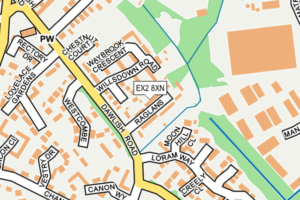 EX2 8XN map - OS OpenMap – Local (Ordnance Survey)