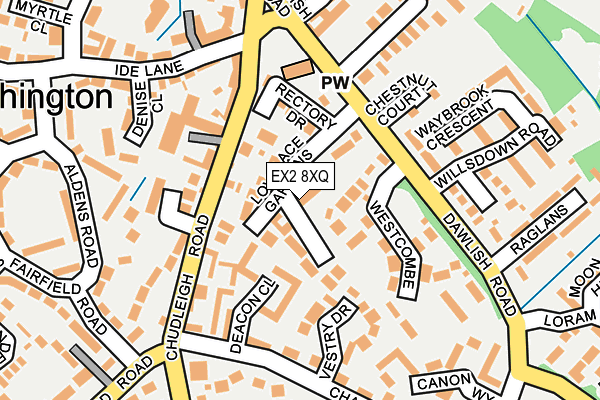 EX2 8XQ map - OS OpenMap – Local (Ordnance Survey)